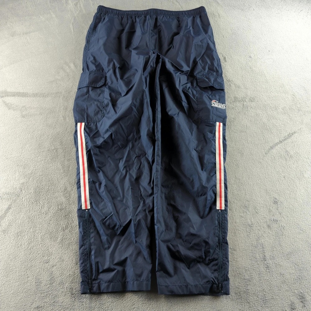 Vintage New England Patriots Pants Mens XL Blue Nylon NFL Football Game Day 90s